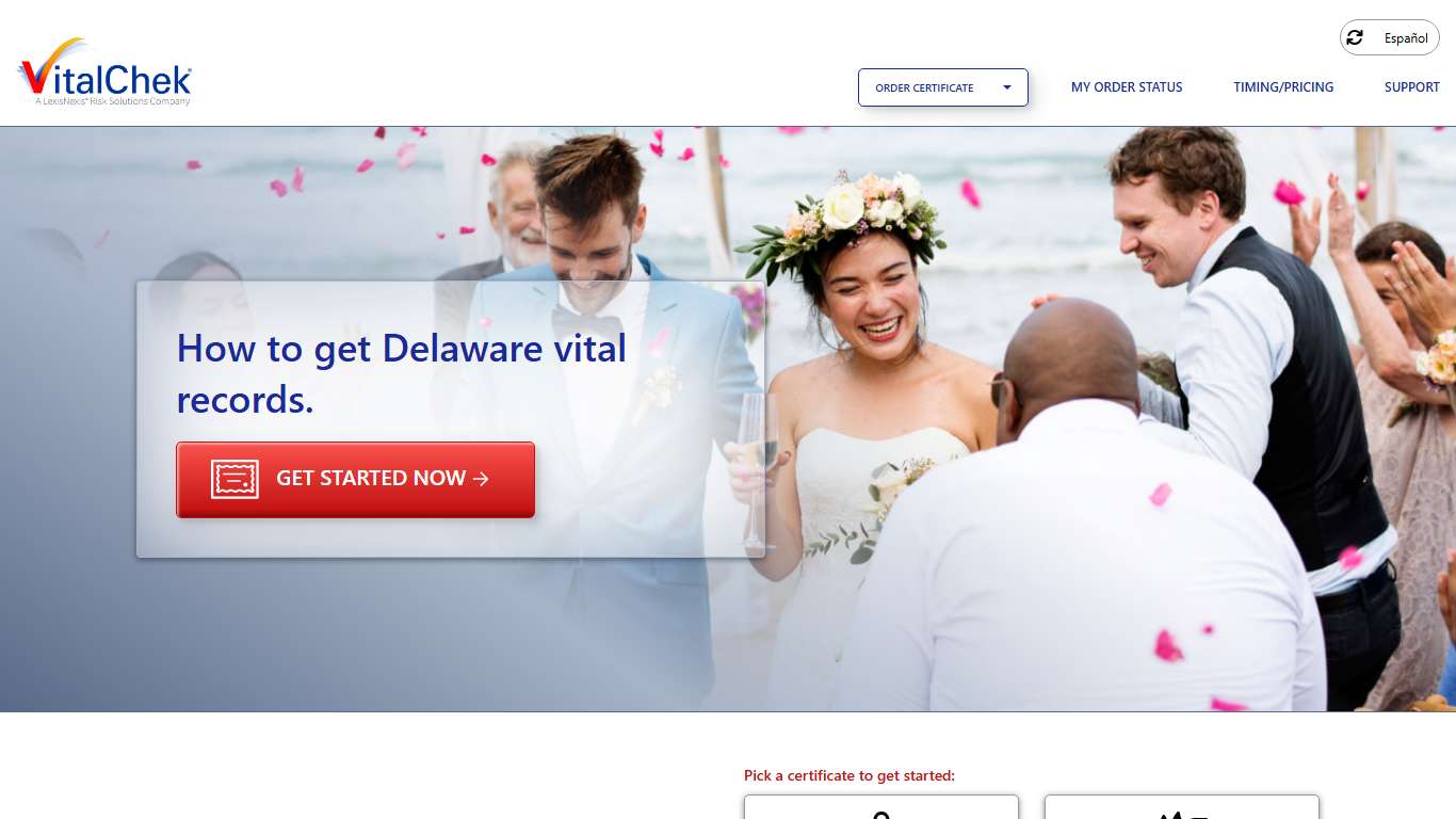 Delaware (DE) Marriage Certificates | Marriage Records - VitalChek