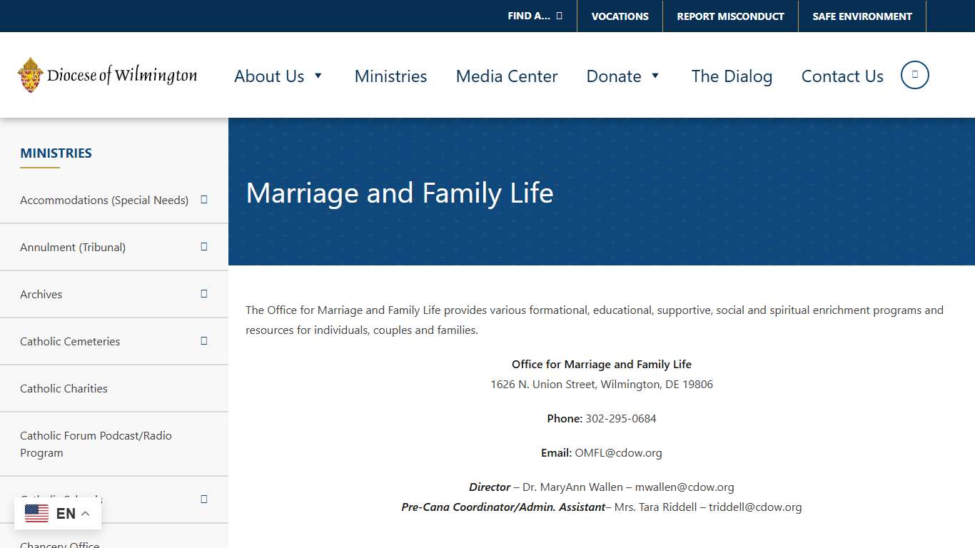 Marriage and Family Life – Diocese of Wilmington
